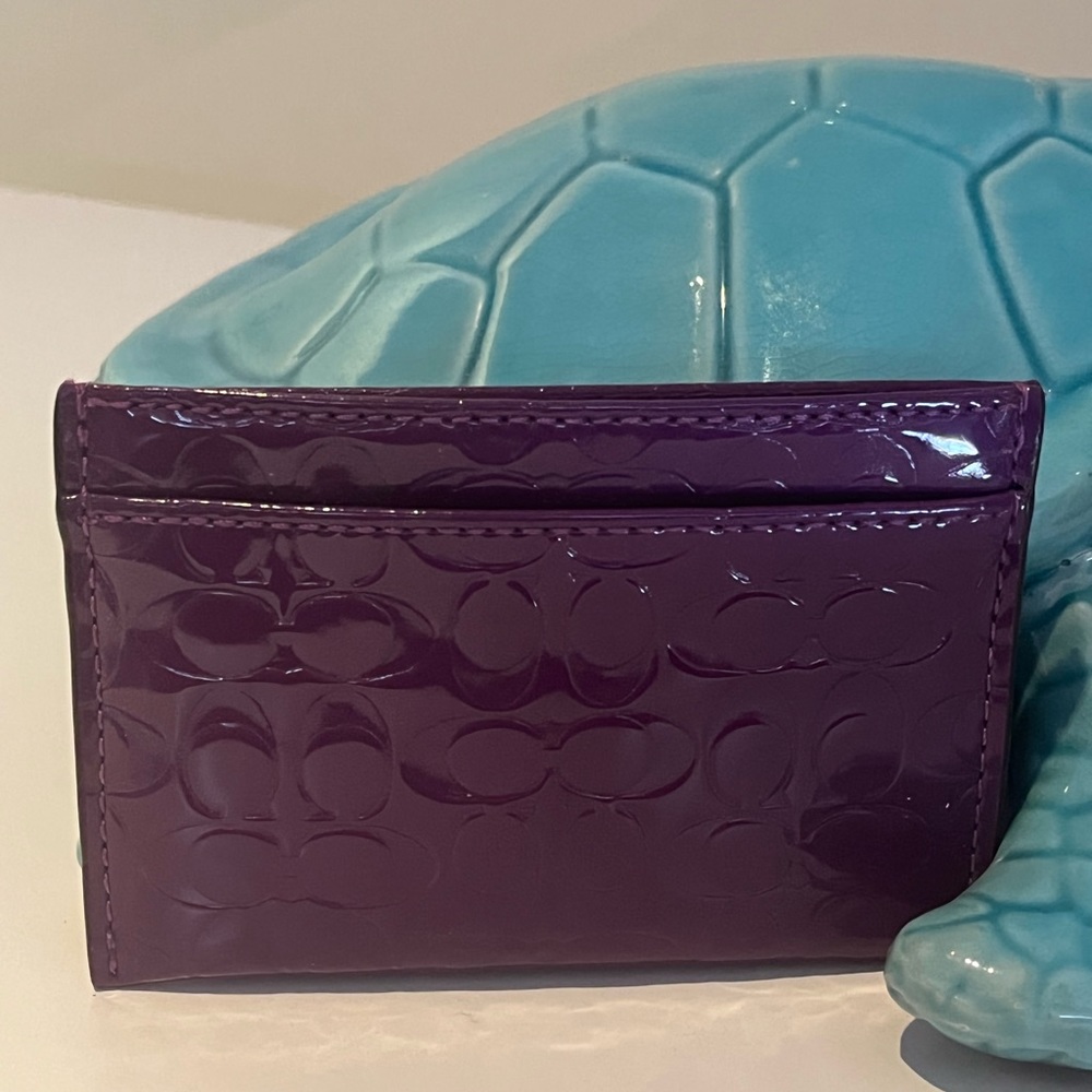 New Purple Coach credit card holder wallet